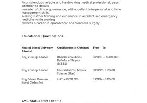 Sample Resume Of Mbbs Fresher Doctor Mbbs Freshers Resume Surgery