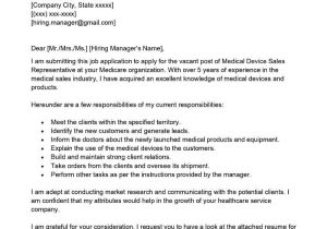 Sample Resume Of Medical Device assembly Medical Device Sales Representative Cover Letter Examples – Qwikresume