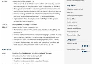 Sample Resume Of Occupational therapy assistant Occupational therapy Resumeâexamples (lancarrezekiq New Grads)