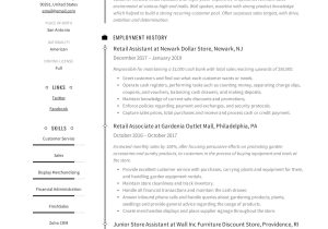 Sample Resume Retail Stock associate Objective 12 Retail assistant Resume Samples & Writing Guide – Resumeviking.com