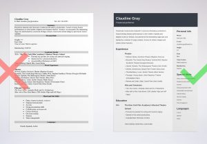Sample Resume Right Out Of College theatre theater Resume Template (guide & Example)