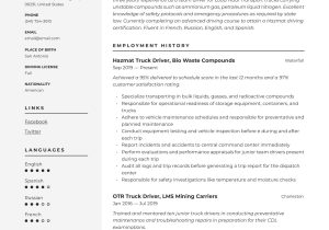 Sample Resume Samples Tractor Trailer Driver Sample 1 Truck Driver Resume & Writing Guide  12 Resume Examples 2019