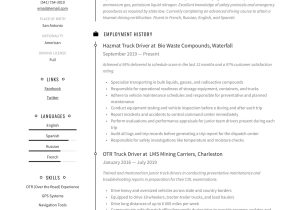 Sample Resume Samples Tractor Trailer Driver Sample 1 Truck Driver Resume & Writing Guide  12 Resume Examples 2019