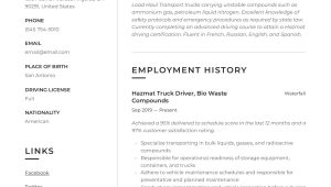 Sample Resume Samples Tractor Trailer Driver Sample 1 Truck Driver Resume & Writing Guide  12 Resume Examples 2019