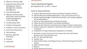 Sample Resume Senior Water Engineer Technical Senior Mechanical Engineer Cv Sample 2022 Writing Tips – Resumekraft