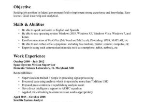 Sample Resume Sent for Government Jobs 8 Federal Job Resume Template Job Resume Template, Job Resume …
