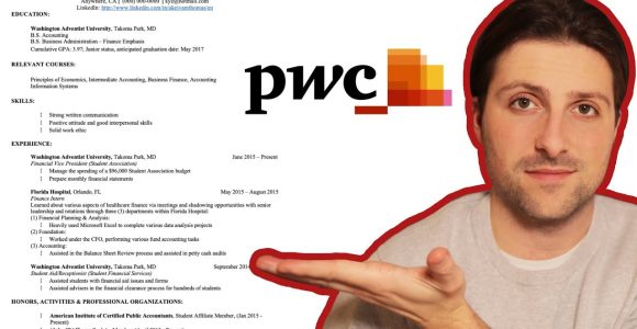 Sample Resume with Big 4 Tax Intern Experience the Resume to Get Into Pwc Tax Internship