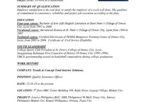 Sample Resume with Civil Service Eligibility Philippines Resume Pdf Electrician Electrical Wiring