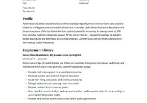 Sample Resume with Dental assistant Externship Experience 17 Dental assistant Resumes & Writing Guide 2022