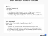 Sample Resume with Different Work Experience Work Experience On Resumeâhistory & Job Description Examples