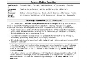 Sample Resume with Diverse Work Experience Tutor Resume Sample Monster.com