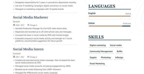 Sample Resume with social Media Skills social Media Manager Resume Examples & Guide for 2022 (layout …