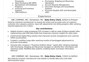 Sample Resume with Summary Of Qualifications format Data Entry Resume Sample Monster.com
