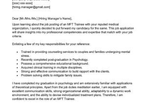 Sample Resumes for Marriage and Family therapist Mft Trainee Cover Letter Examples – Qwikresume