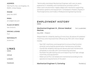 Sample Resumes for Mechanical Engineer Jobs Mechanical Engineer Resume Sample Curriculum En Ingles, Ejemplos …
