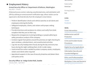 Sample Resumes for Nuclear Security Guards Security Officer Resume & Writing Guide  12 Resume Examples 2020