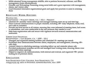 Sample Resumes for Receptionist Admin Positions Receptionist Resume Sample