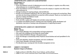 Sample Resumes for Receptionist Admin Positions Resumes Samples for Receptionist Free Resume Templates