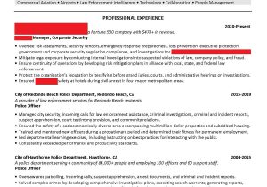 Sample Resumes for Retiring Police Officers Resume & Linkedin Profile Example Law Enforcement/public Safety