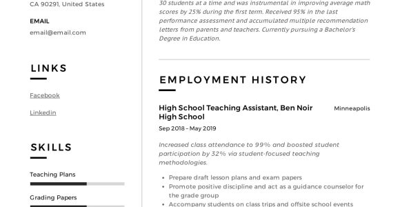 Sample Resumes for Teaching assistant Positions Teaching assistant Resume & Writing Guide  12 Templates Pdf