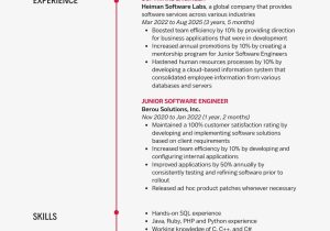 Sample Resumes for Two Years software Engineer Red Grey Bold Modern software Engineer Resume – Templates by Canva