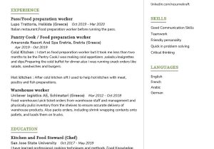 Sample Simple Resume for Catering Services Food Steward Cv Sample 2022 Writing Tips – Resumekraft