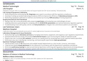 Sample Skills for Medical Technologist Resume Medical Technologist Resume: the 2022 Guide with 15lancarrezekiq Examples