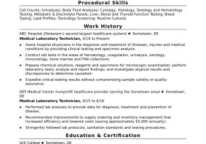 Sample Skills for Medical Technologist Resume Sample Lab Technician Resume Monster.com