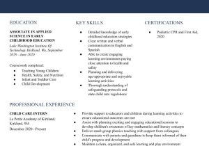 Sample Skills for Resume for Child Care Educator Child Care Resume Examples In 2022 – Resumebuilder.com