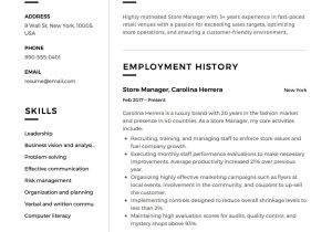 Sample Skills for Retail Management On Resume Store Manager Resume & Guide 12 Templates Pdf 2021
