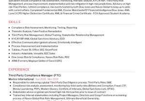 Sample Skills On Compliance Manager Resume Third-party Compliance Manager Resume 2022 Writing Tips …