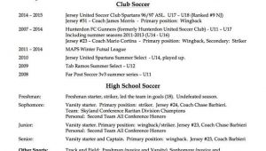 Sample soccer Resume for College Coaches 18 Best S Of soccer Player Resume Example Football