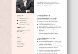 Sample social Worker Homeless Resume Profile Free Free Homeless Case Manager Resume Template – Word, Apple …