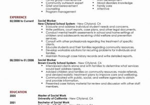 Sample social Worker Resume No Experience social Worker Resume with No Experience Lovely 8 Amazing