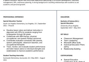 Sample Special Education Student Teacher Resume Special Education Teacher Resume Examples In 2022 – Resumebuilder.com