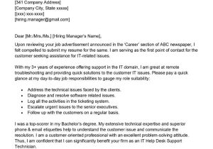 Sample Statement It Resume Escalated issues It Help Desk Support Cover Letter Examples – Qwikresume
