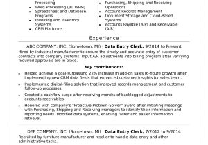 Sample Statement Of Qualifications for Resume Data Entry Resume Monster.com