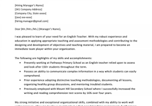 Sample Teacher Resume and Cover Letter Teacher Cover Letter Example & Writing Tips