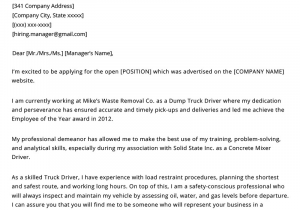 Sample Truck Driver Resume Cover Letter Truck Driver Cover Letter Example & Writing Tips