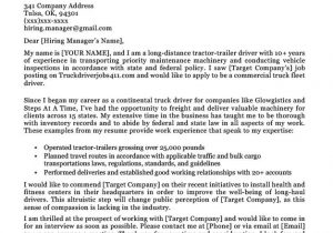Sample Truck Driver Resume Cover Letter Truck Driver Cover Letter Sample