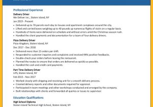 Samples Of Driving Resume with Cash Collection Delivery Driver Resume Example and Writing Guide Cresuma
