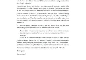 Samples Of Driving Resume with Cash Collection Driver Cover Letter Examples & Expert Tips [free] Â· Resume.io