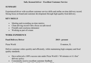 Samples Of Driving Resume with Cash Collection How to Write A Delivery Driver Resume (with Examples) -the Jobnetwork