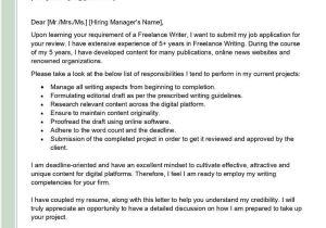 Samples Of Freelance Writer S Resumes Freelance Writer Cover Letter Examples – Qwikresume