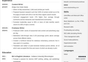 Samples Of Freelance Writer S Resumes Resume for Writers (also Freelance): Sample, Job Description