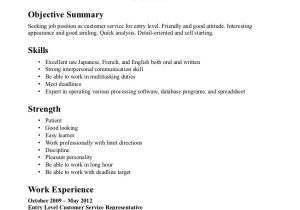 Samples Of Objective for Resume Entry Level Resume Examples Entry Level Customer Service Resume, Resume …
