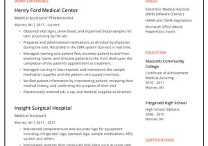 Samples Of Objectives for Medical assistant Resumes Medical assistant Resume Examples with Experience Wps Office Academy