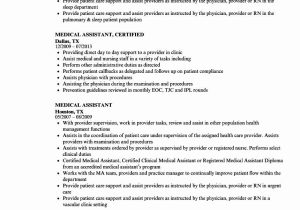Samples Of Objectives for Medical assistant Resumes Medical assistant Resume Template Lovely Medical assistant Resume …