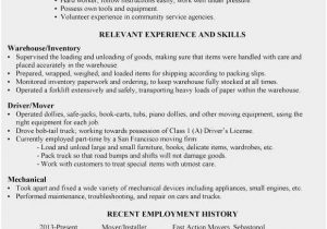 Samples Of Resumes for Older Workers Download 51 Mover Resume Sample