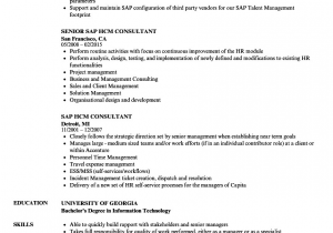 Sap Hcm Resume Samples for Freshers Sap Hcm Resume Samples